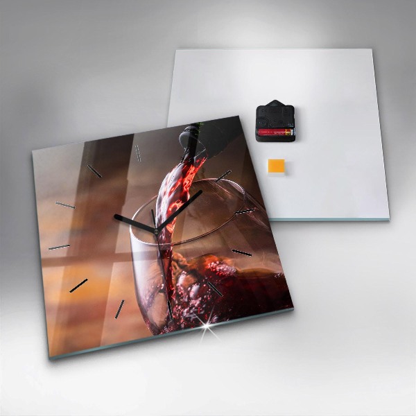 Reloj de pared cuadrado Copa de vino