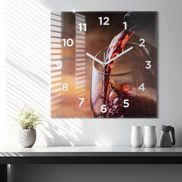 Reloj de pared cuadrado Copa de vino