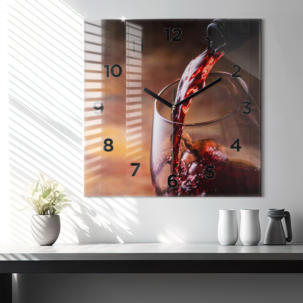 Reloj de pared cuadrado Copa de vino