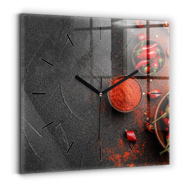 Reloj de pared cuadrado Pimientos rojos