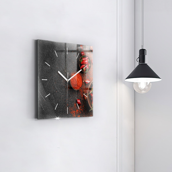 Reloj de pared cuadrado Pimientos rojos