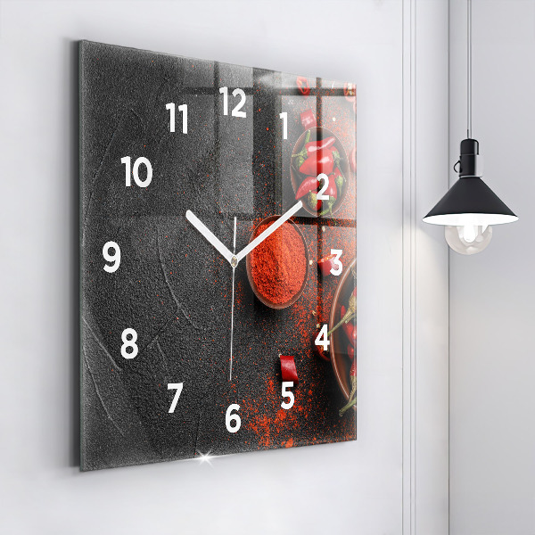 Reloj de pared cuadrado Pimientos rojos