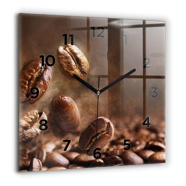 Reloj cuadrado Granos de café