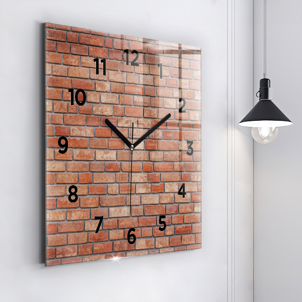 Reloj de pared cuadrado Pared de ladrillos