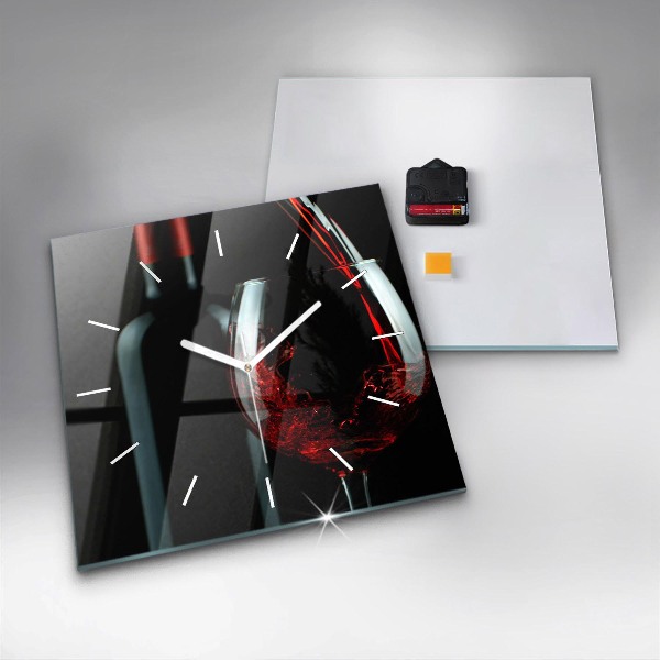 Reloj de pared cuadrado Botella de vino