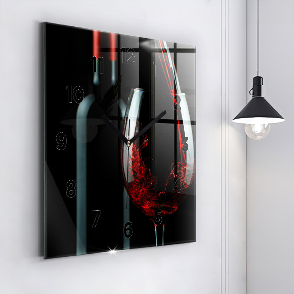 Reloj de pared cuadrado Botella de vino