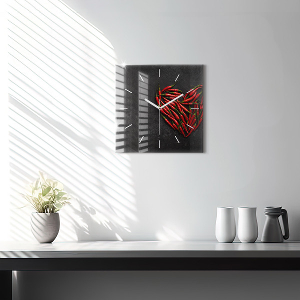 Reloj de pared cuadrado Corazón de menta