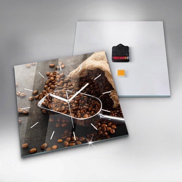 Reloj de pared cuadrado Saco de granos de café