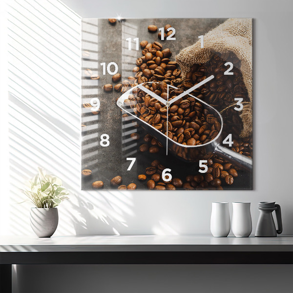Reloj de pared cuadrado Saco de granos de café