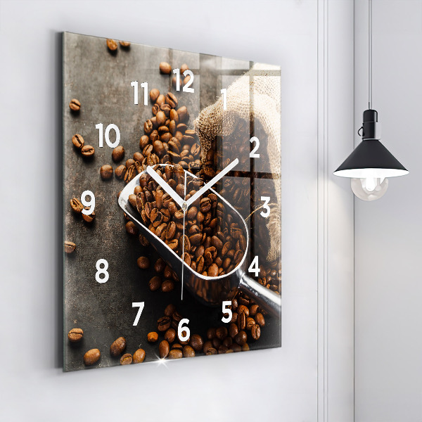 Reloj de pared cuadrado Saco de granos de café