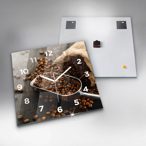 Reloj de pared cuadrado Saco de granos de café