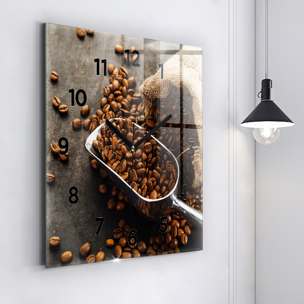 Reloj de pared cuadrado Saco de granos de café