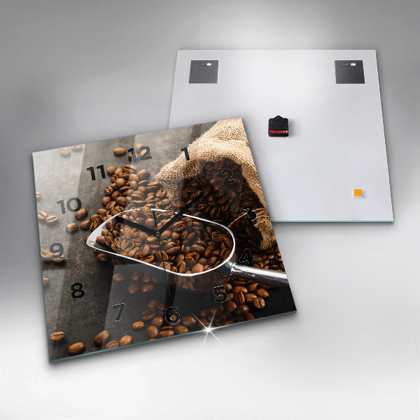 Reloj de pared cuadrado Saco de granos de café