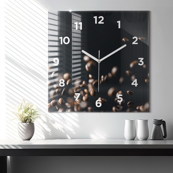 Reloj cuadrado Granos de café