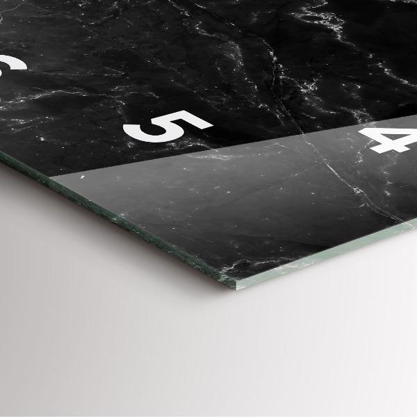 Reloj de pared cuadrado Mármol negro