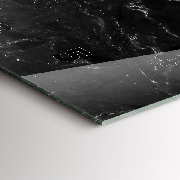 Reloj de pared cuadrado Mármol negro