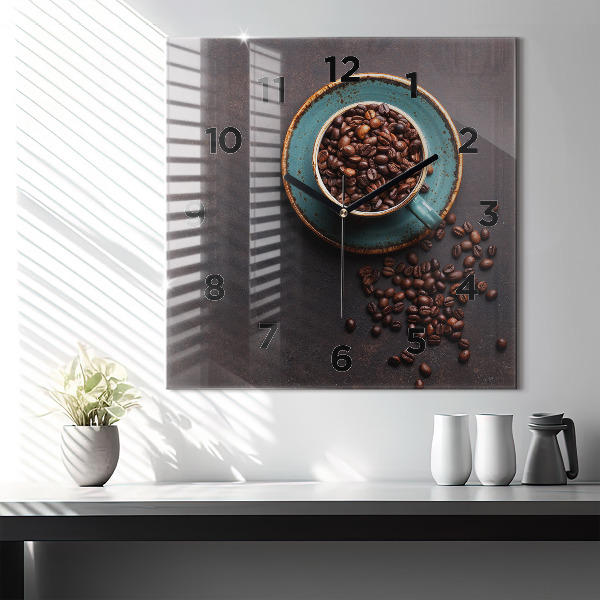 Reloj de pared cuadrado Taza de café