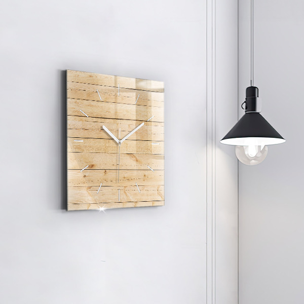 Reloj cuadrado Tablas de madera
