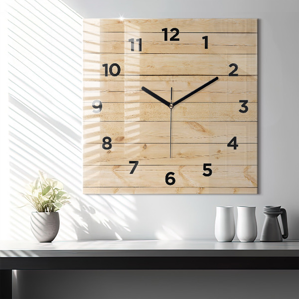Reloj cuadrado Tablas de madera