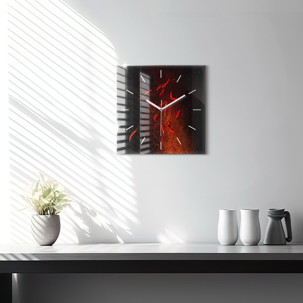 Reloj cuadrado Pimientos picantes