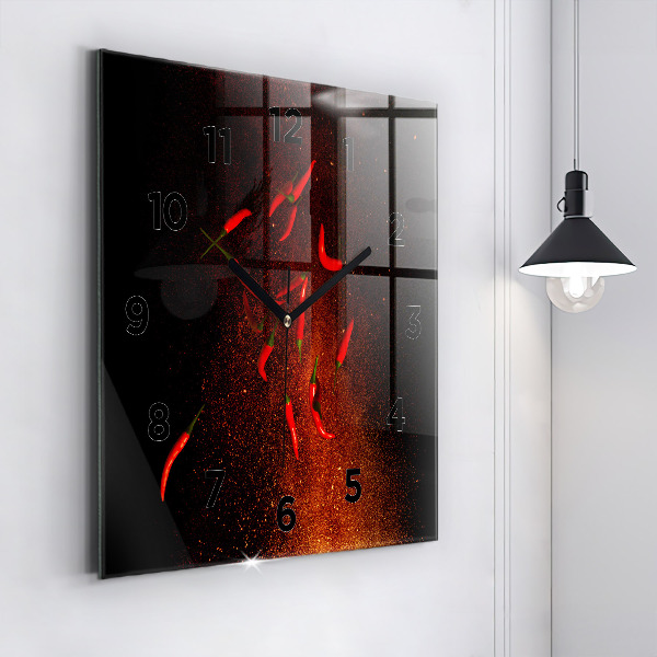 Reloj cuadrado Pimientos picantes