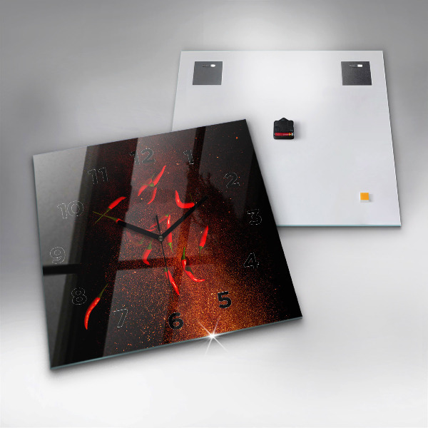 Reloj cuadrado Pimientos picantes