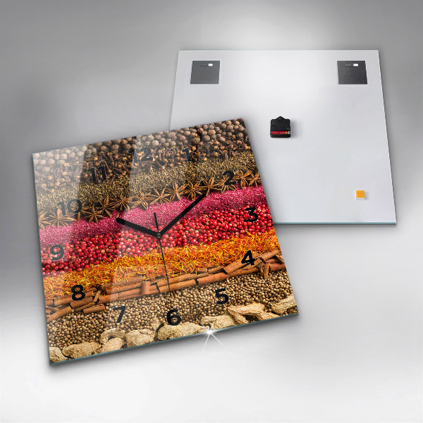 Reloj cuadrado Filas de especias