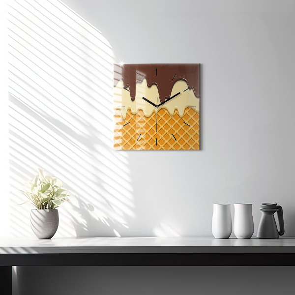Reloj de pared cuadrado Barquillo y helado