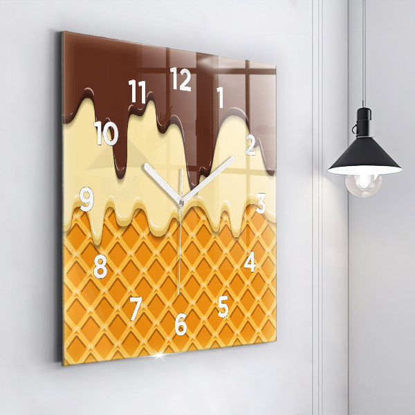 Reloj de pared cuadrado Barquillo y helado