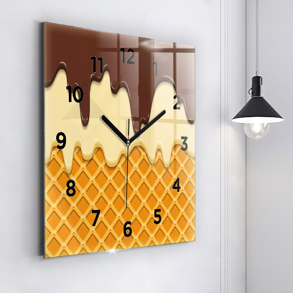 Reloj de pared cuadrado Barquillo y helado