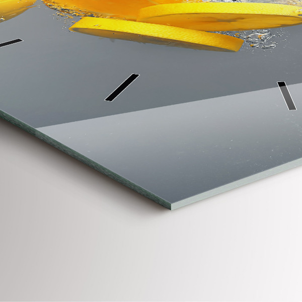 Reloj de pared cuadrado Cítricos en agua