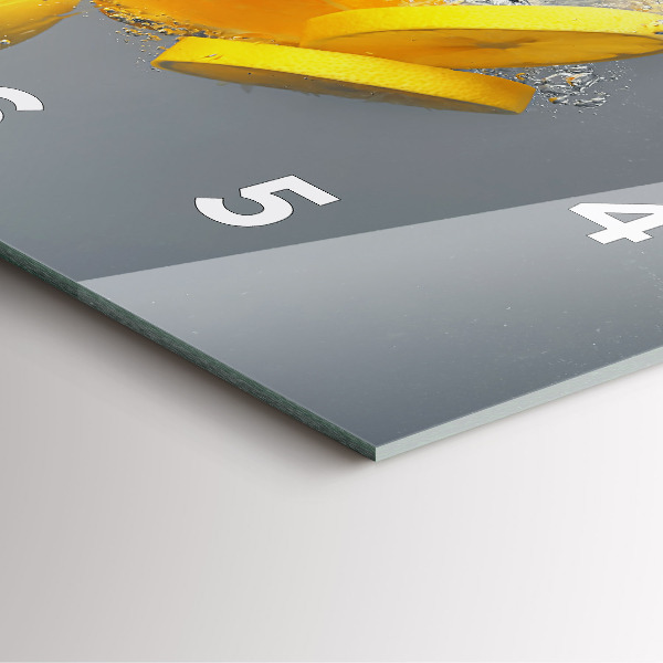 Reloj de pared cuadrado Cítricos en agua