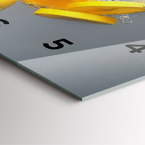 Reloj de pared cuadrado Cítricos en agua