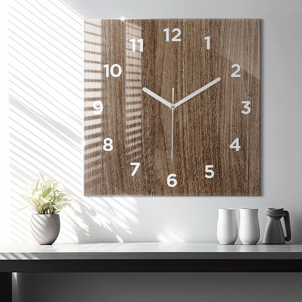 Reloj de pared cuadrado Madera oscura