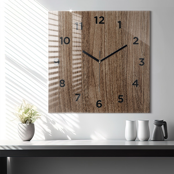 Reloj de pared cuadrado Madera oscura