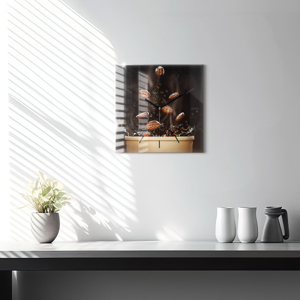 Reloj cuadrado Café caliente