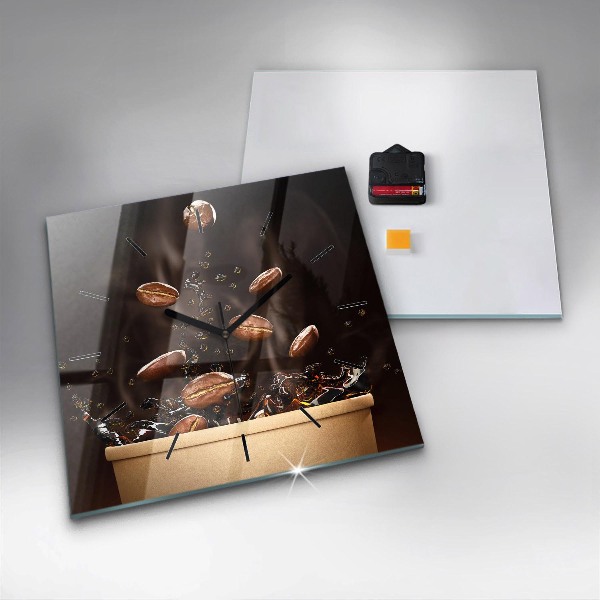 Reloj cuadrado Café caliente