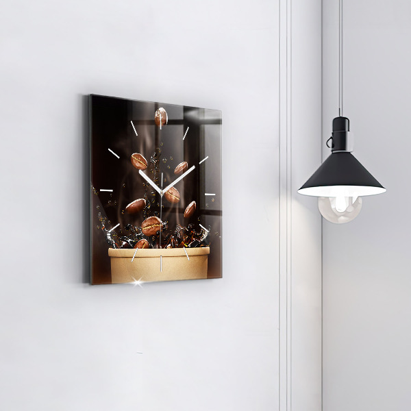 Reloj cuadrado Café caliente