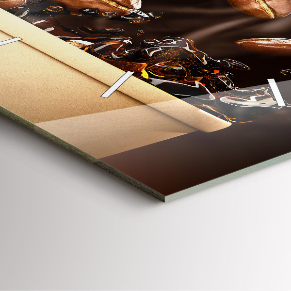 Reloj cuadrado Café caliente