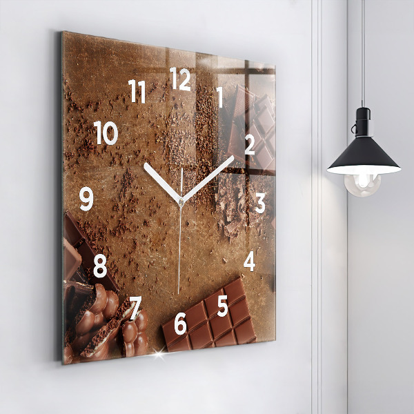 Reloj de pared cuadrado Barritas de chocolate