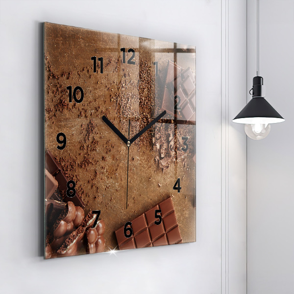 Reloj de pared cuadrado Barritas de chocolate