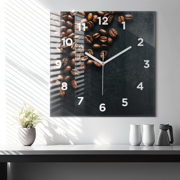 Reloj cuadrado Granos de café