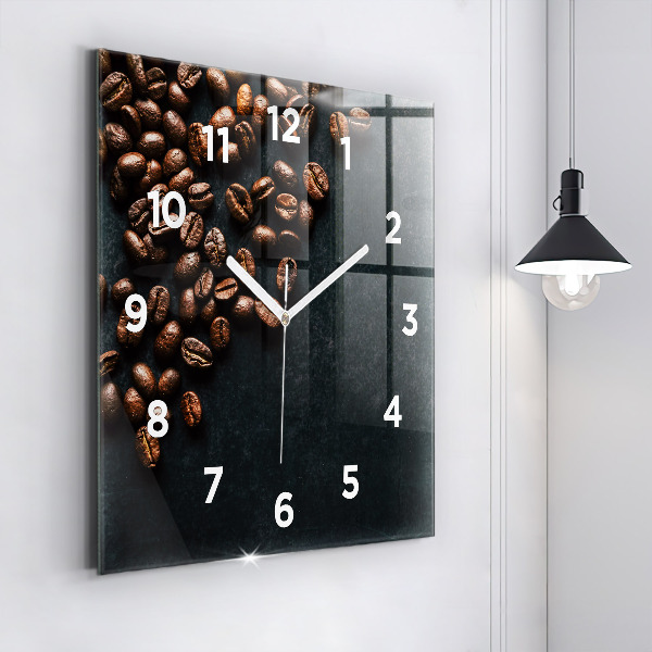 Reloj cuadrado Granos de café