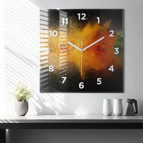 Reloj de pared cuadrado Especias esparcidas
