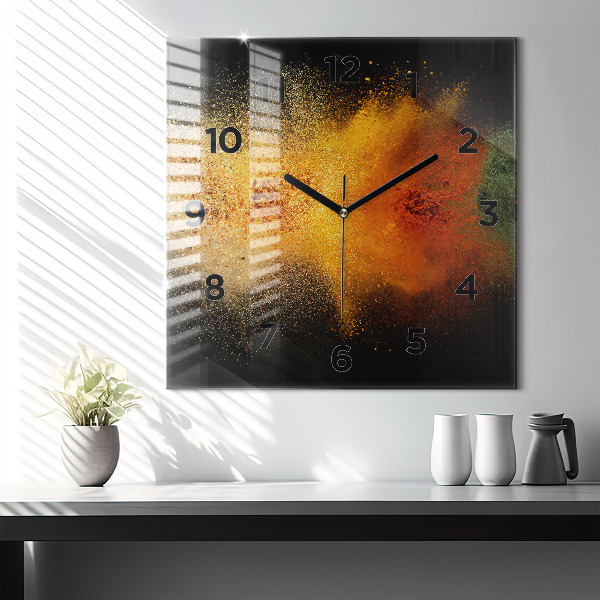 Reloj de pared cuadrado Especias esparcidas