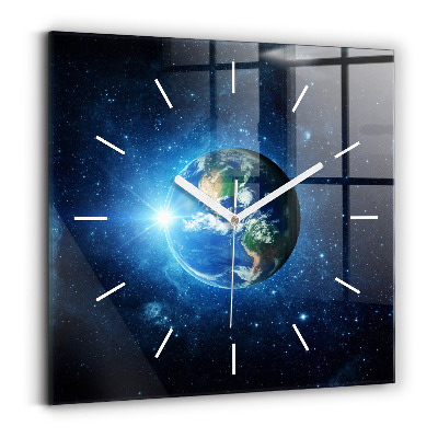 Reloj de pared cuadrado La Tierra y la galaxia - NASA