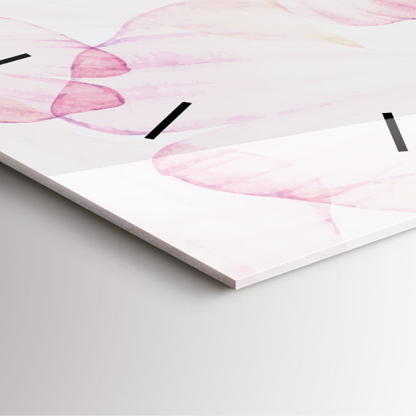 Reloj cuadrado Pétalos de acuarela