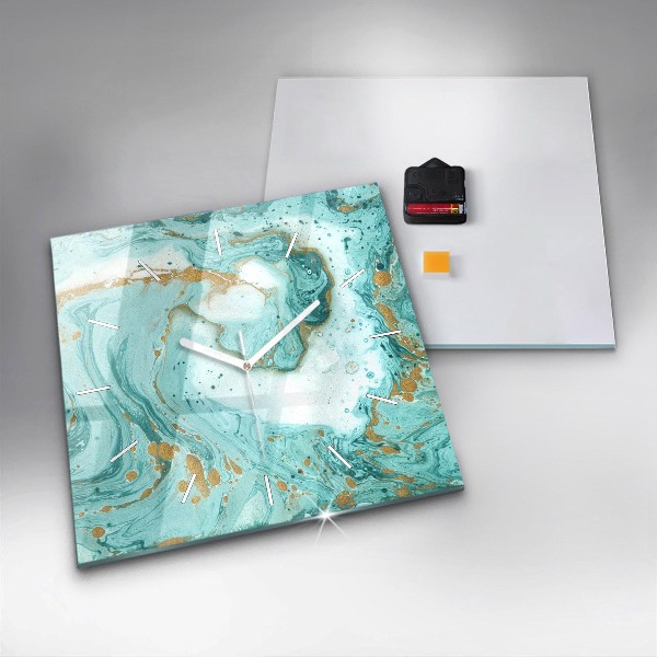 Reloj cuadrado Textura de mármol