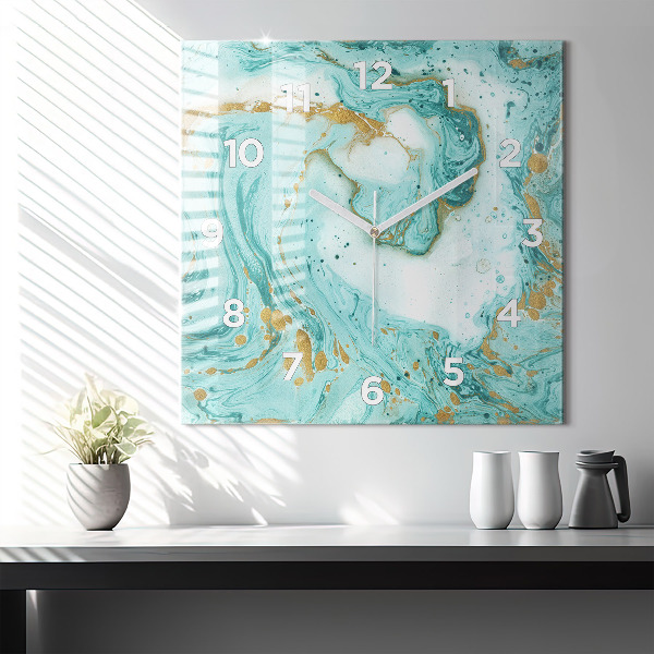 Reloj cuadrado Textura de mármol