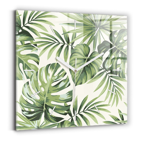 Reloj de pared cuadrado Patrón tropical
